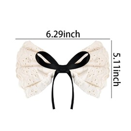 White Hair Bow Clips for Women Lace Bows for Hair French Barrette Hair Bows Hair Clips for Girls Bowknot Hair Clip Lace Bow Hair Accessories for Women Birthday Wedding Party Hair Bow Barrettes