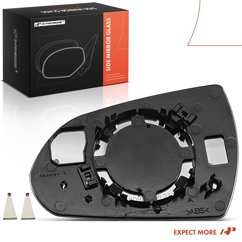 A-Premium Right Passenger Side Non-Heated Mirror Glass with Backing Plate