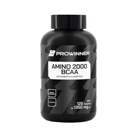 PROWINNER  Amino 2000 BCAA, Suplemento Alimenticio, con Aminoácidos, Creatina y L-Glutamina, Antes y Después del Entrenamiento, 120 Tabletas de 1350mg