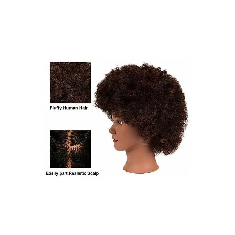 N2 Maniqui Cabeza Cabello Natural Marrón 20 Cm N2