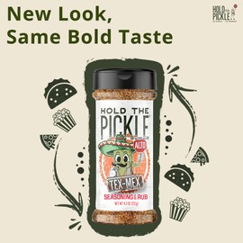 Hold The Pickle Tex Mex Pickle Seasoning, 4.3 oz Shaker - For Popcorn, Cooking - TexMex Flavored Dill Pickles Seasoning - Vegan, Non-GMO, Gluten Free, Kosher Certified