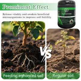 KFFNHH Premium Biochar Soil Conditioner 19.4oz, Soil Activator for Plants, Organic Bone Meal Fertilizer for Potted Seedling Composting, Humic Acid for Lawn for Houseplants, Gardens, Lawns