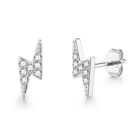 JIAYIQI 925 Sterling Silver Stud Earrings Simple Mini Bar Circle Dot Heart Star Lightning Bolt Stud Earrings 14K Gold Plated Cartilage Earrings Studs for Women Men Hypoallergenic Jewelry Gift, Sterling Silver, No Gemstone