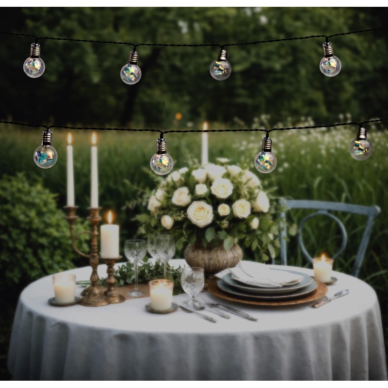 IdeaWorks Solar Iridescent String Lights - 50ct Small