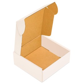 50 pack Small Shipping Box,5x5x2'',Corrugated Mailer,YUNSY-BOX Cardboard Box, White,for Small Business