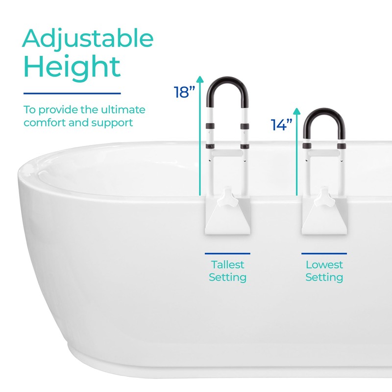 Modern Innovations Adjustable Bathtub Grab Bar, Safety Bath & Shower