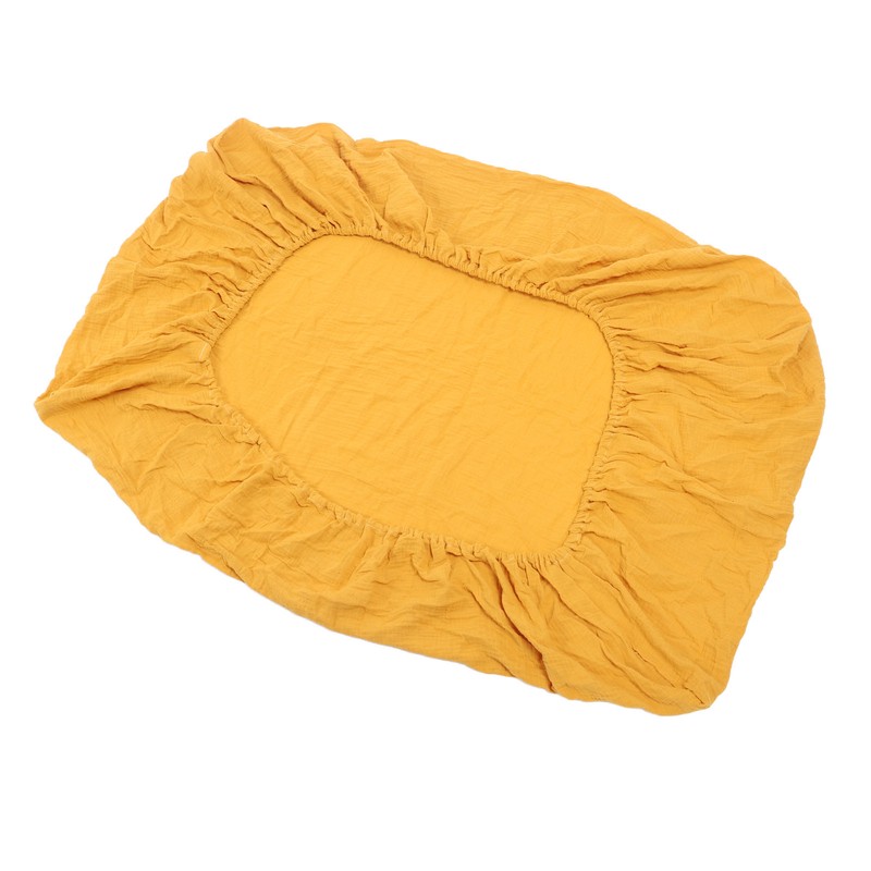 Fitted Crib Sheet Full Cotton Crinkle Fabric Soft Breathable Comfortable