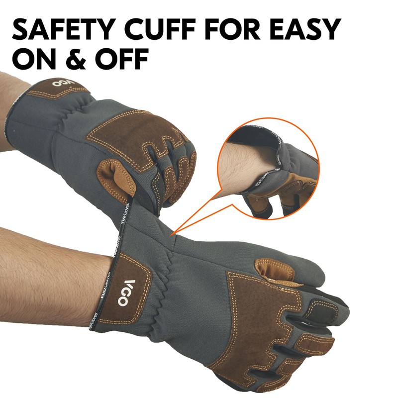 Vgo... Gardening Gloves Men, Safety Work Gloves, Puncture-proof, Thornproof, Touchscreen
