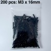 200pcs M3x16mm Black Round Head Hex Key Bolts for Allen