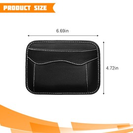 Car Seat Side Pocket Organizer, PU Leather Mini Vehicle Phone Holder Storage Bag, Automotive Interior Tray Pouch Seat Gap Filler Accessories, Universal for SUV Sedan Truck (Black)