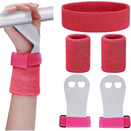WADY - Juego de Muñequeras de Gimnasia para Niñas y Jóvenes, para Gimnasia, Barra de Protección de la Palma de La Mano, Accesorios Deportivos para Entrenamiento y Ejercicio para Niños (Rosa, M)