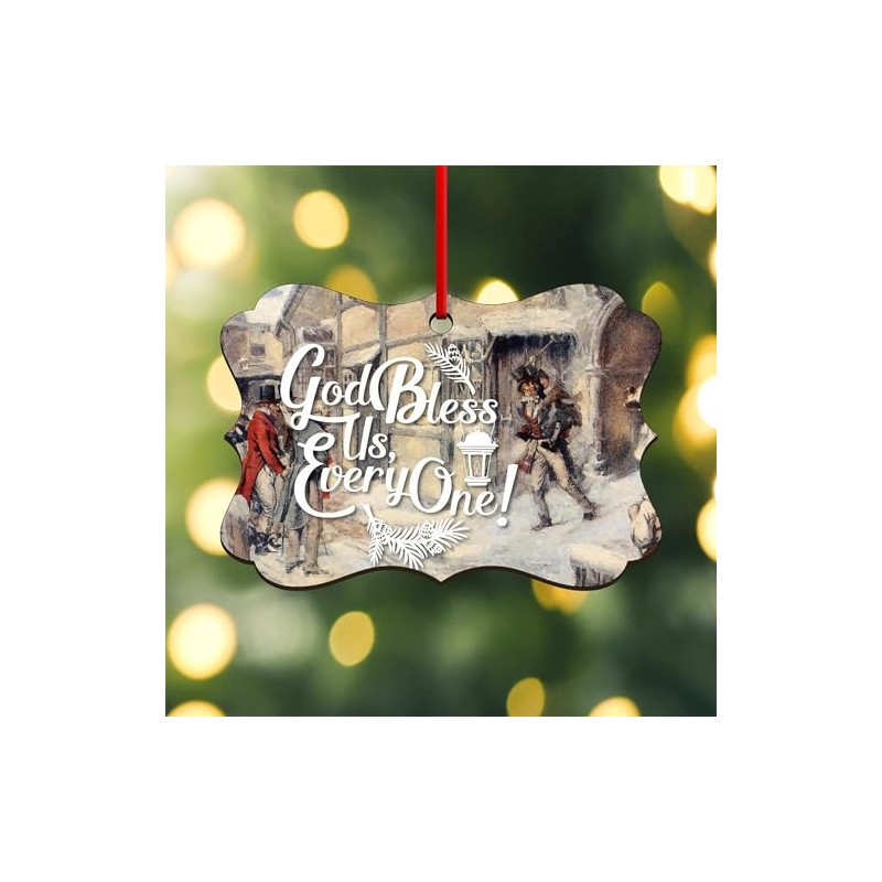 CafePress God Bless Us Every One! Scroll Holiday Ornament 4"