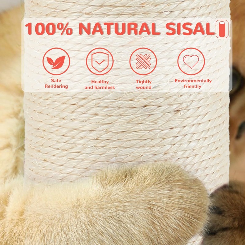 45'' Tall Cat Scratching Post,3.5Inch Diameter Sisal Rope Scratching Post