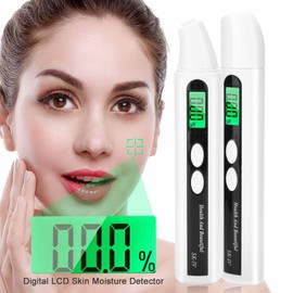 Digital Skin Moisture Detector with Highly Sensitive Prob 0~99.9% e, LCD Display, Backlight, for Face Skin Moisture and Oil Analysis Tester