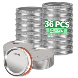 Esuduky 36Pcs Mason Jar Lids with Rings Wide Mouth, Upgrade Canning Lids with Rings/Bands for Ball, Kerr Jars and More, Split-Type with Leak Proof & Airtight, Food Grade Material for Mason Jars