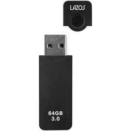 LAZOS 64GB Cap USB Flash Memory (Black)