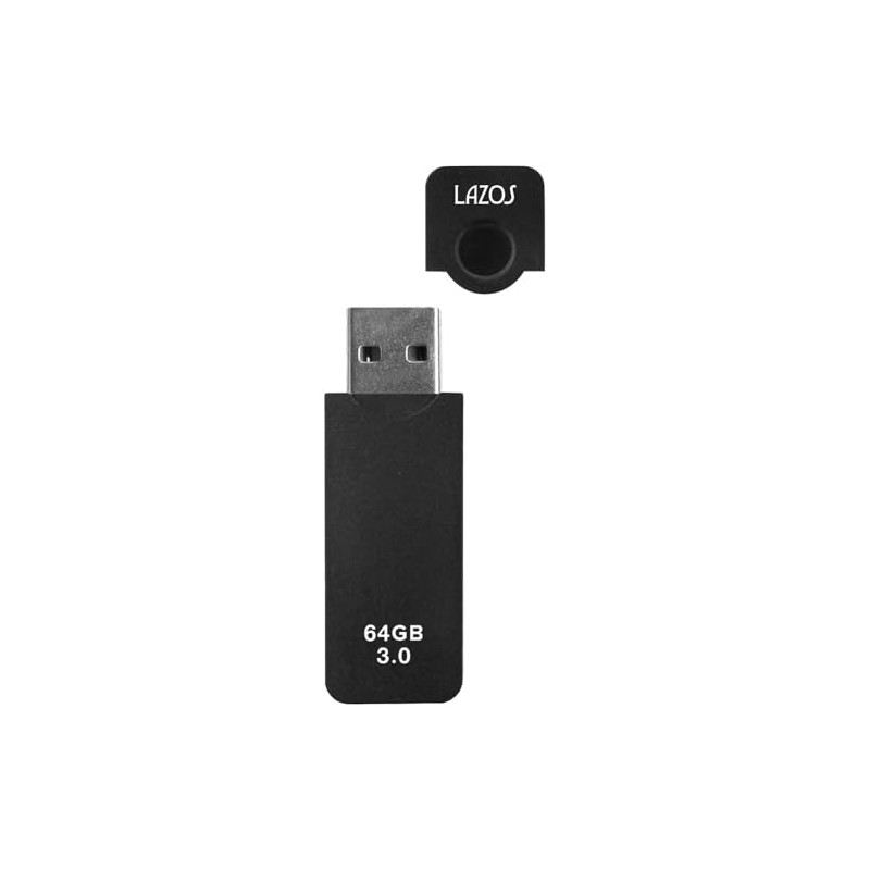 LAZOS 64GB Cap USB Flash Memory (Black)