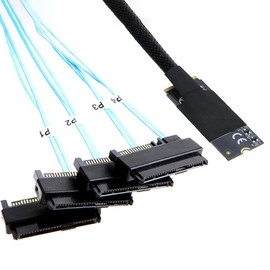 AoQhir M.2 SFF-8643 to 4 x SAS 8482 Converter Cable – 12Gbps High-Speed Server Interconnect, 30AWG Copper Wire, Plug and Play (1m)