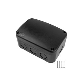 NineLeaf Black IP66 Waterproof Outdoor Junction Box, 4.9"x3.3"x2.3" PVC/ABS Weatherproof Electrical Enclosure, Compact Project Box Fits 20mm Cable Glands for Garden, CCTV, DIY Wiring,1PCS