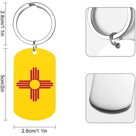 Llavero portátil de metal con bandera de Nuevo México, 1 pieza Ligero