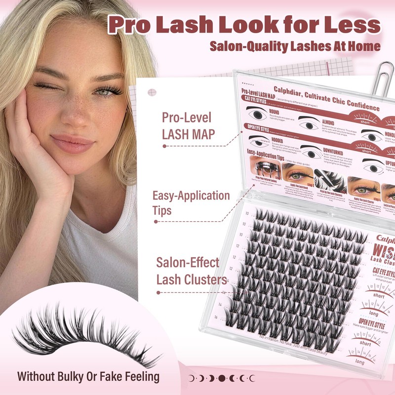 calphdiar Eyelash Clusters Wispy Lash Clusters DIY Eyelash Extensions