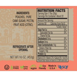 Dillman Farm Peach Preserves, 16oz (Pack of 6)