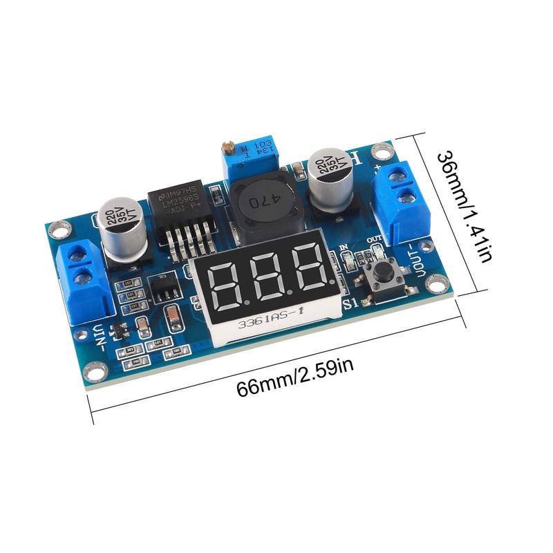 5Pcs LM2596S DC-DC LM2596 with LED Display Voltmeter Buck Converter