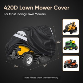 NEVERLAND Riding Lawn Mower Cover - Universal Fit 72x54x46 Inch, Waterproof Windproof Tractor Cover with Buckles & Straps, Heavy Duty PU Oxford for Outdoor Storage