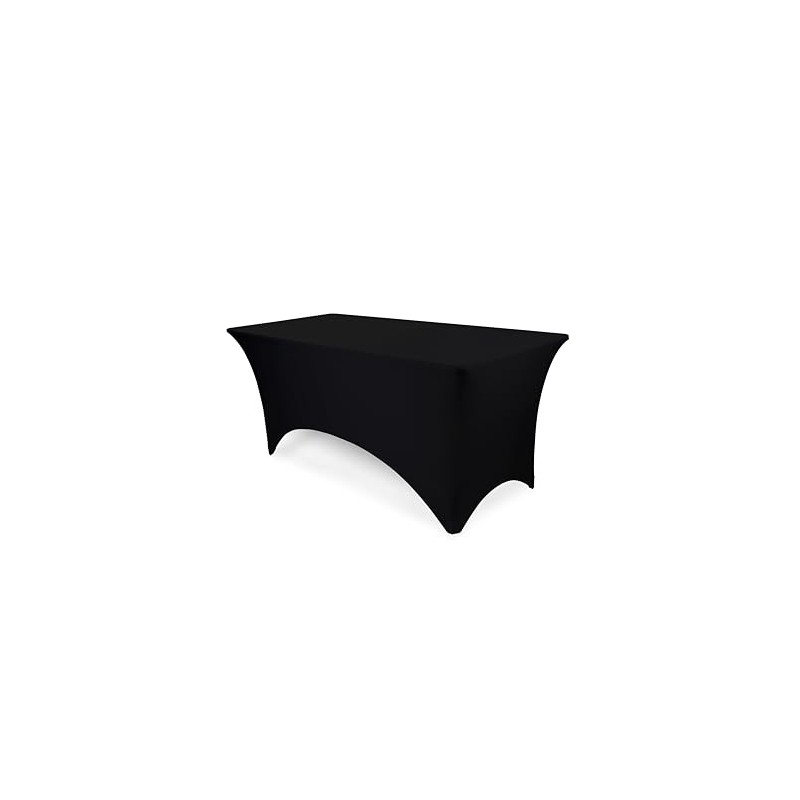 Mantel de elastano negro elástico de 8 pies, Cubre Mantel