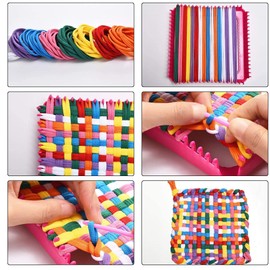 Seasonsky Loom Potholder Loops Weaving Craft Loom Loops, Weaving Loom Kit, Potholder Loops with Crochet Hook for DIY Crafts Supplies (Style 1)