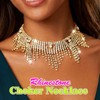 JAKAWIN Diamond Choker Necklace Gold Sparkly Rhinestone Porm Jewelry for