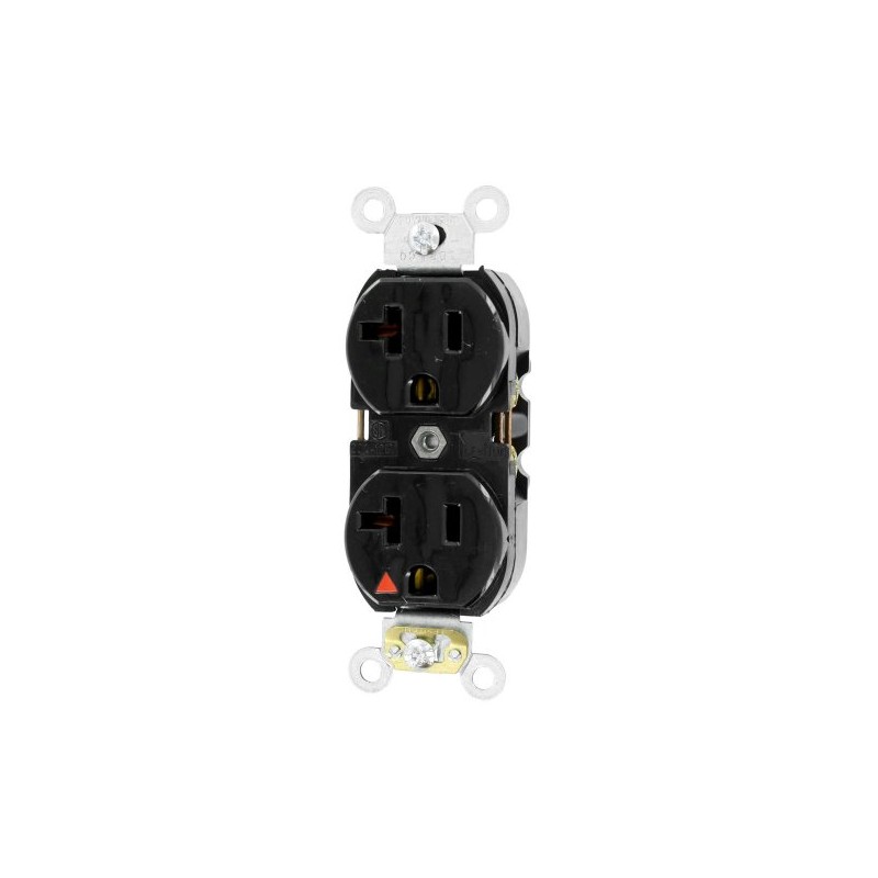 Leviton Straight Blade, Isolated Ground, 20 Amp, 125 Volt, 2P,