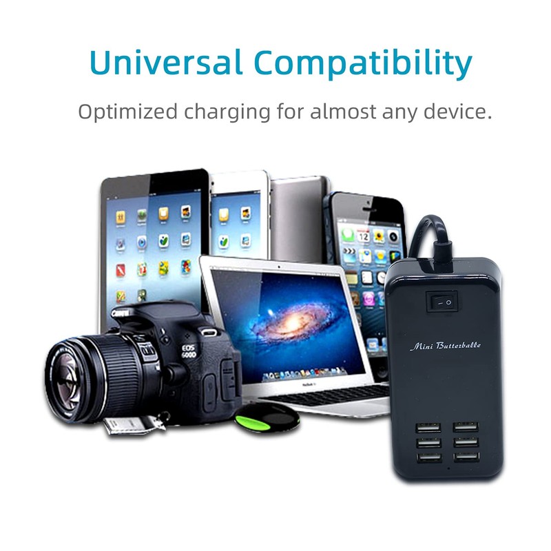 USB Charger Station, 6 Port Desktop Charging Station for Multiple