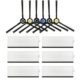 JIEYOUTA Kit de Accesorios para aspiradora Robot con ILife A9s A9 A7 Silvercrest SSR1 SSRA1 DEXP LF800. 1 cepillo rodillo, 6 HEPA, 6 cepillos laterales, 4 Almohadillas