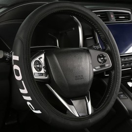 Leather Steering Wheel Cover Compatible with Pilot Car Universal Size