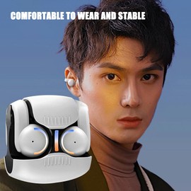 Ear Clip Earbuds - Clip On Headphones - Lightweight Wireless Comfortable Bone Conduction Earphones Noise Reduction for Cycling Workouts Workplace Running Travel