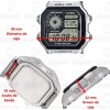 Reloj Casio Ae1200 Metal Mapa Mundial Full Correa Plateado Bisel