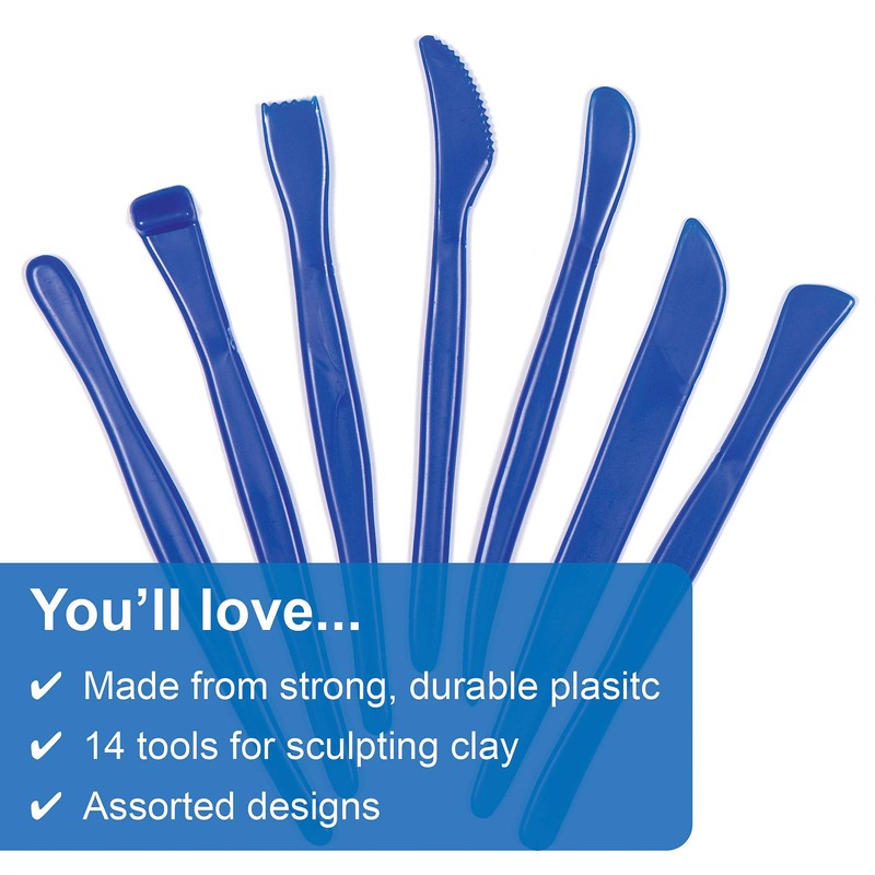Baker Ross AC443 Plastic Modelling Tools, Perfect for Shaping, Modelling
