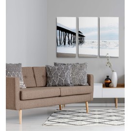 Renditions Gallery Belmar Pier I' Gallery Wrapped Canvas 3 Panel Nautical Wall Art, 12x24x3