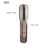 sourcing map Metric Hand Tap M20 Thread 2 Pitch 4