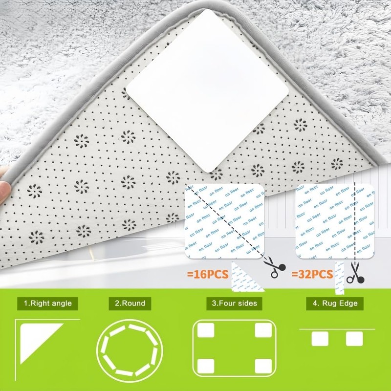 MHwan Carpet Non-Slip Underlay, Pack of 8, Washable, Reusable, Can