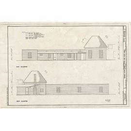 Historic Pictoric : Blueprint HABS FLA,6-FOLAU,1D- (Sheet 2 of 3) - Bonnet House, Music Studio & Guest Wing, 900 North Birch Road, Fort Lauderdale, Broward County, FL 24in x 16in