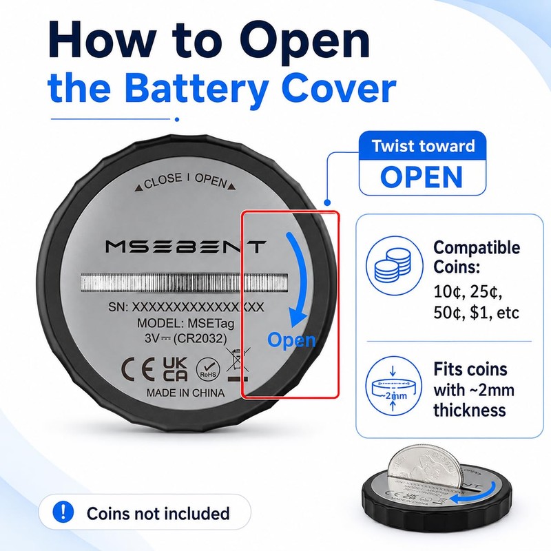 MSEBENT Tracker Tag - 2 Pack [Apple MFi Certified] Bluetooth