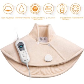 Hangsun TP530 Heating Pad for Back Shoulder Neck with Automatic Shut-Off - with 3 Heat Levels, Overheating Protection, Washable, Soft Microfibre, 62 x 60 cm