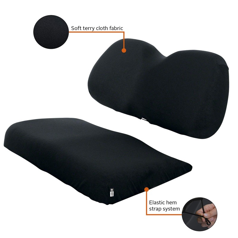 Classic Accessories Fairway Terry Cloth Golf Cart Seat Cover, Black