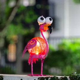 YELENEW Flamingo Solar Lights Outdoor,Pink Flamingos for Yard Outside Decor