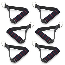ABINECS Fitness Handle Set of 6 Exercise Training Cable Grips (Black x Red)