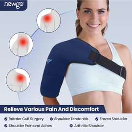 NEWGO NEWGO XL Larger Gel Cold Pack for Rotator Cuff Injuries, Reusable Ice Pack Wrap - Blue