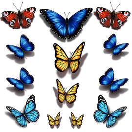 Tatodays Butterflies Stick On Temporary Tattoo Stickers for Adults, Transfer for Female Body Art, Transfers for Women, Realistic Waterproof Temporary Tattoo, Legs