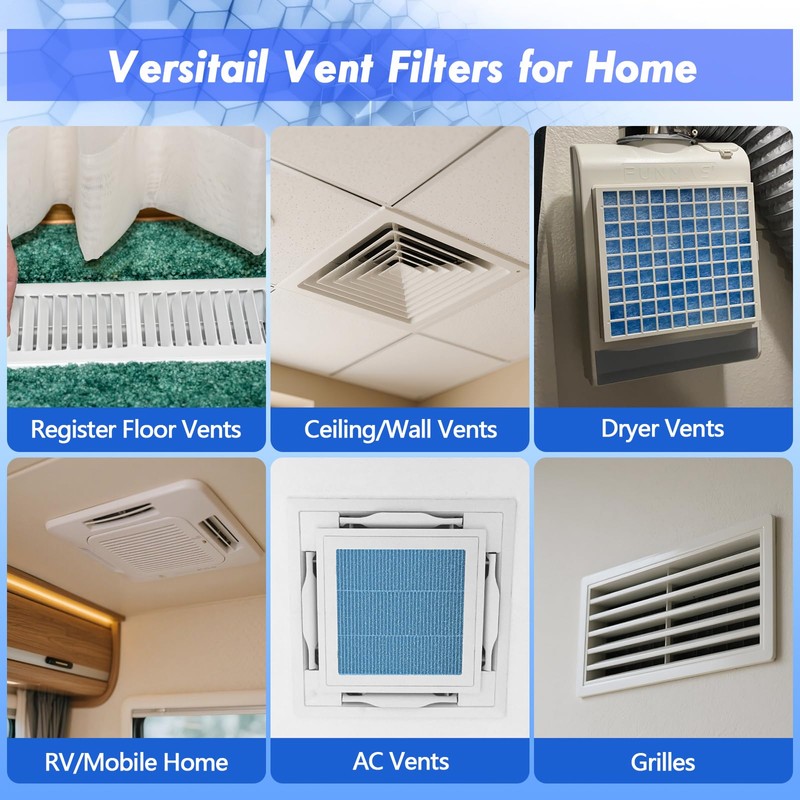 WAWINY Air Vent Filter Kit - 14" x 120" Cut